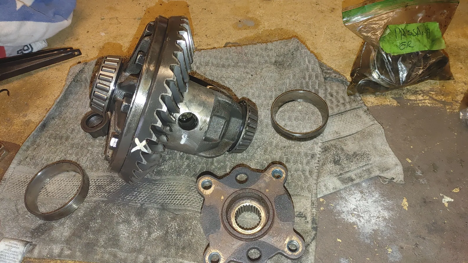 Complete differential teardown and rebuild with precision gear setup